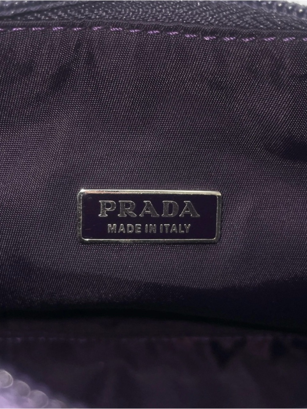 Prada Deep Purple Nylon Shoulder Bag with Triangle Logo y2k - Picture 14 of 15